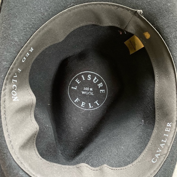 Leisure Felt Red Falcon Cavalier Black Wool Cowgirl Hat - Picture 6 of 7